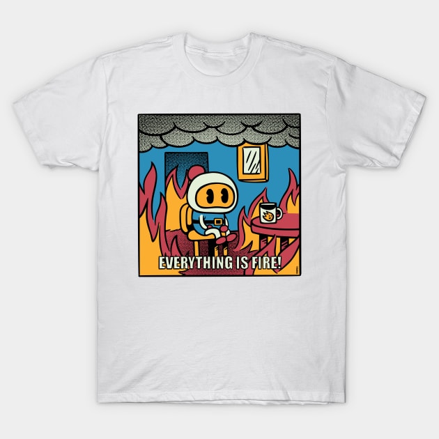 Bomber Everything Is Fire T-Shirt by raffaus